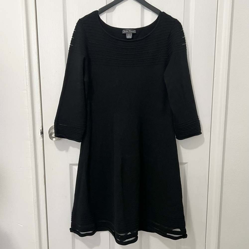 Jessica Howard Textured Black Elegant Dress size XL